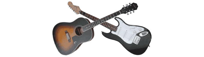 crossed guitars